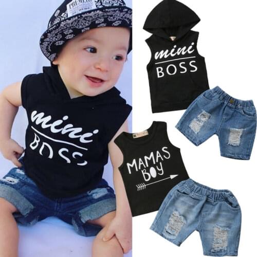 2pcs Toddler Kids Baby Boys Clothes Hoodies T-shirt Tops Jeans Shorts Pants Brother Outfits Set Babys Clothing