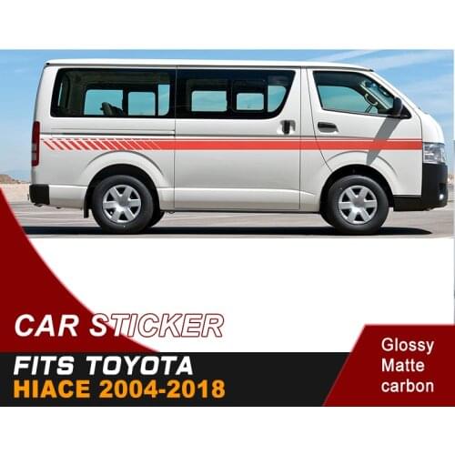 2 Pcs cool line decal gradient side door stripe racing graphic Vinyl car sticker for hiace 2004-2018