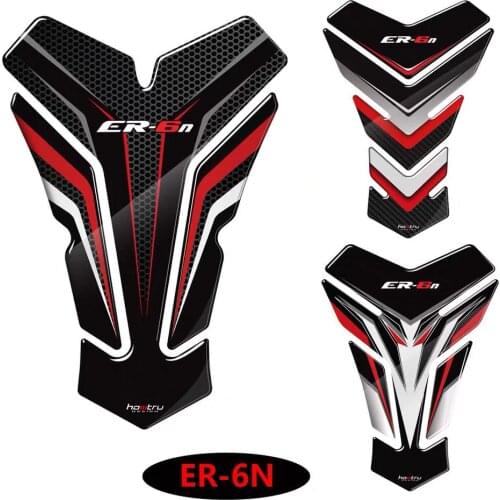 3D Carbon-look Motorcycle Tank Pad Protector Decal Stickers Case for KAWASAKI ER6N ER-6N Tank