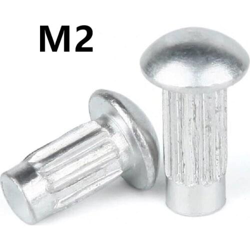 500PCS GB827 M2x4/5/6/8mm Knurled Solid Aluminum Rivets For Name Plate