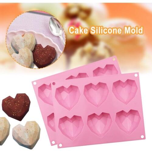 6/8 Holes Heart Shaped 3D Silicon Chocolate Jelly Candy Cake Bakeware Mold DIY Pastry Bar Ice Mould Baking Fondant Cupcake Tool