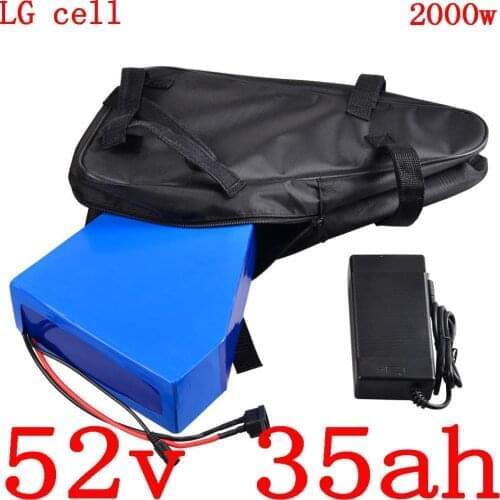 52V 30AH Ebike Battery 52V 1000W 1500W 2000W Lithium Battery 52V 17Ah 20Ah 24Ah 27Ah 30Ah 35AH Electric Bike Battery use LG cell
