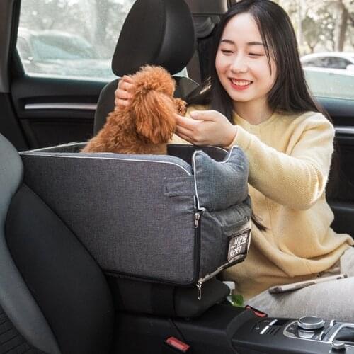 Car Control Console Pet Nest Portable Car Armrest Dog Cat Booster Highly Elastic PP Cotton Dog Mat Travel Bed