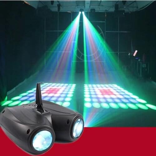 Fast Shipping 64/128LEDs Double Head Airship RGBW Pattern Stage Effect Lighting Projector DJ Disco Party Led Lights for Xmas