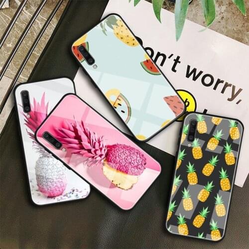 Fruit Pineapple Tempered Glass Case For Samsung Galaxy A10S A10E A20S A20E A30S A40 A50S A60 A70 A80 A90 A6 A7 A8 Shell