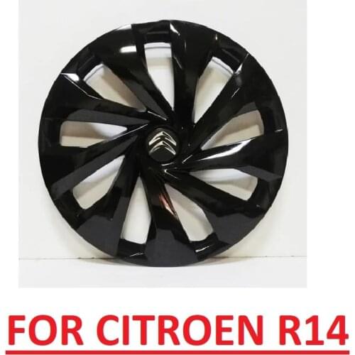 Car Wheel Rim Cover R14 For Citroen Piano Bright Glossy Black Flexible Plastic Caps 14 inch 4pcs/set With Emblem Auto Tuning