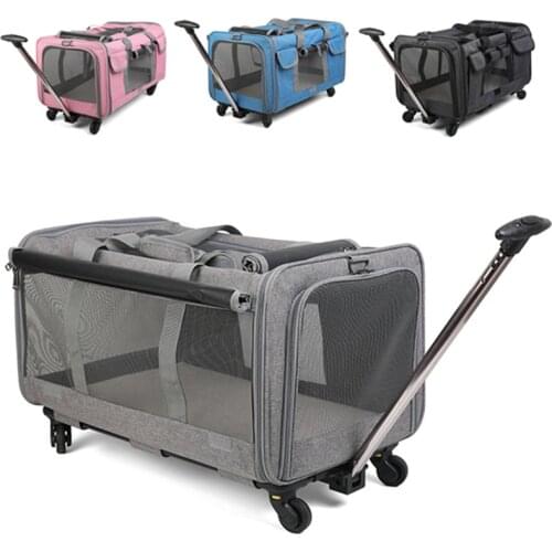 Large pet trolley case, breathable, large capacity, large dogs, portable trolley bag, cat bag, can hold multiple