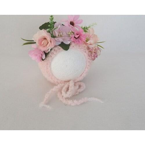 Floral Bonnet Sunflower Baby baby photograph outfits Baby Girl Lace Ruffle Bonnet Baby Flower Hat Infant Wholesale photograph