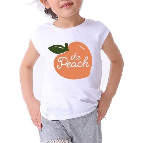 Boy t shirt for girls tops children clothing Peach Juice graphic tee Peach Milk kids clothes girls 8 to 12 boys t shirts summer