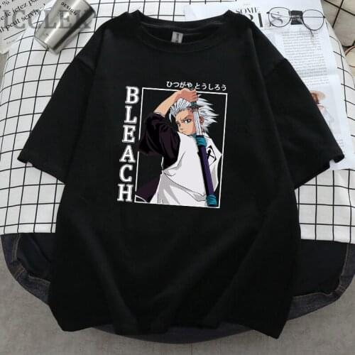 Bleach T Shirt Men Short Sleeved 100% Cotton Tshirt Summer Manga Graphic T-shirt Anime Manga Tee Tops Gift