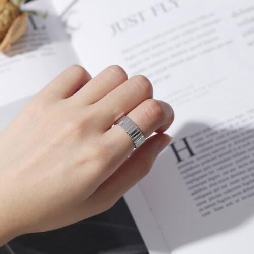 INS 100% Authentic 925 sterling silver Gear Rings stairs Ladder BAND Ring adjust TLJ866