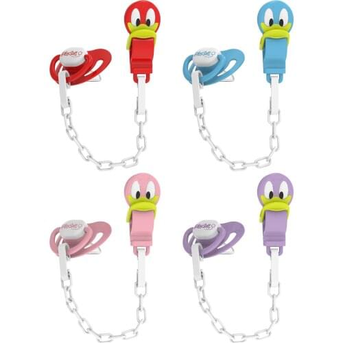 Mother Baby Quality Patterned Duck Figured Pacifier Strap & Palate Pacifier Best Transparent Girl/Men Babysoft