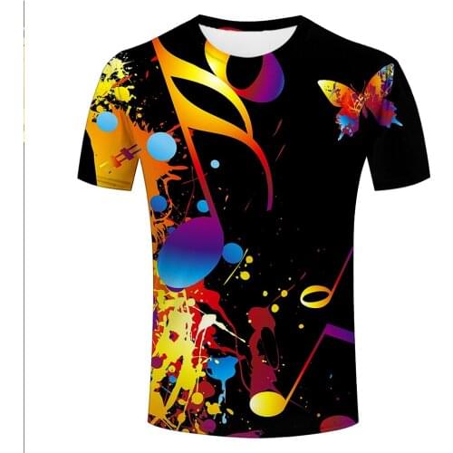 Summer Mens 3D T-shirt Musical Instrument Printing Shirt Fashion Streetwear Pop Music Men Women t shirt Fun Alternative Tops