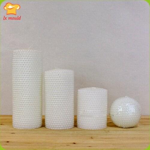 LXYY cylindrical candle pearl silicone molds silicone sphere candle moulds mould Variety