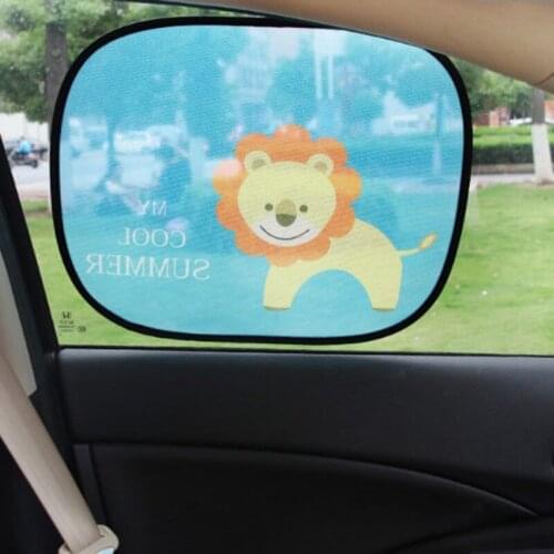2Pcs Cute Cartoon Car Styling Curtain Anti Universal Car Window Baby Sun Shades