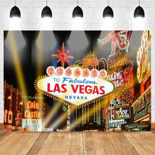 MOCSICKA Lighting Las Vegas Backdrops Night City Birthday Party Background Customized Photographic Backdrop for Photo Studio