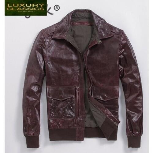 Size 100% Real Plus Cow Skin Coat Men Autumn Winter Genuine Leather Jacket Man Clothes Streetwear Moto Biker Coat LW2374