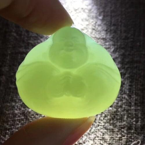 Natural 7A green jade pendant hand-carved Buddha jade pendants brand men women necklaces jadeite jade jewelry necklace