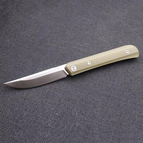 Miguron Knives Vazo Front Flipper Folding Knife 3.25" Dc53 Satin Blade Micarta Handle Tactical Survival Knife