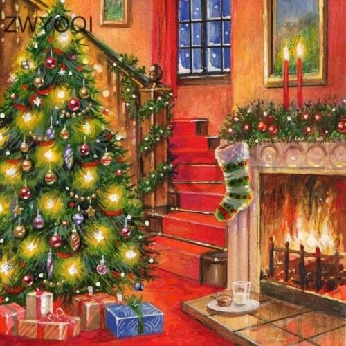 Full Round Diamond embroidery Cross stitch Tree sock 5D DIY Diamond painting Full Square Diamond mosaic Christmastree sock gift