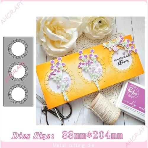 Stitched Scallop Circle frame Metal Cutting Dies for diy Scrapbooking Photo Album Decorative Embossing PaperCard Crafts Die 2020