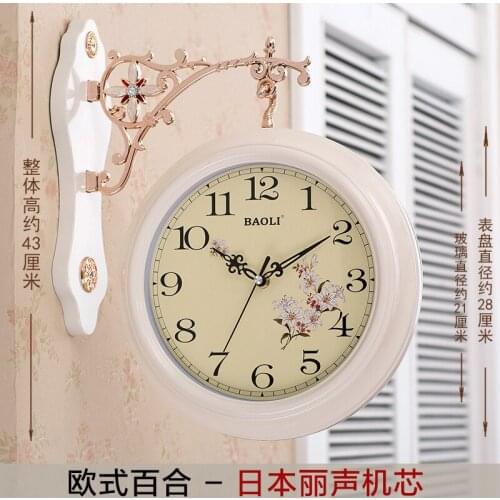 Simple Wall Clock Modern Design Silent Double Sided Wall Clock Creative Home Fashion Decoration 3d Living Room Decoration 2021