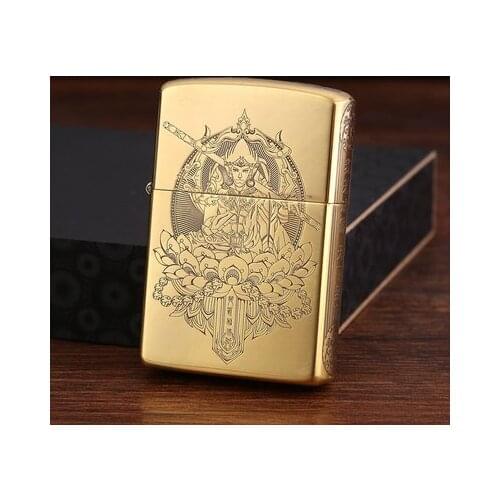 CHIEF Five-Sided Etched Retro Personality Creative Pure Copper Retro Kerosene Lighter Ggift