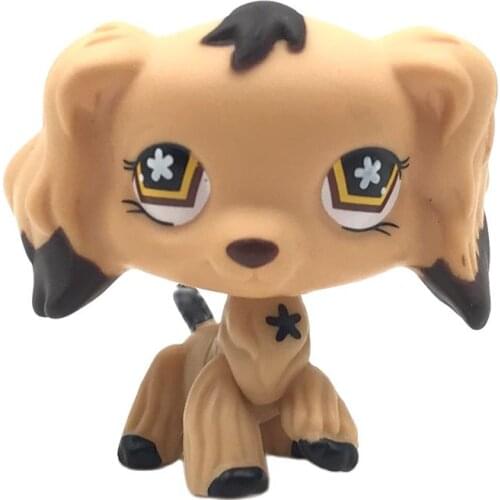 LPS CAT Rare pet shop cute toys #575 Tan Cocker SPANIELl Dog with brown dipped ears real original anime figure toys for baby