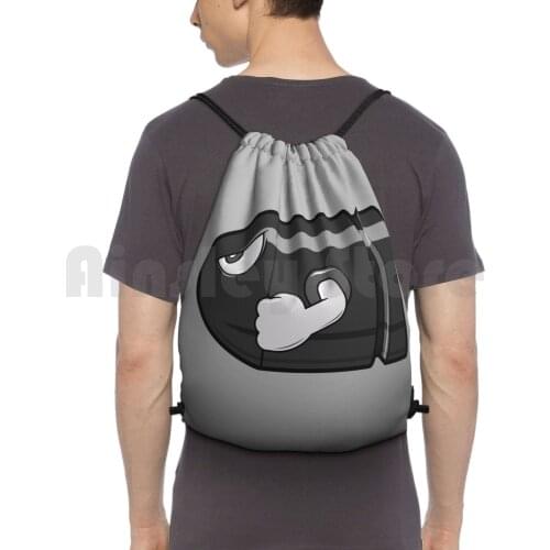 Bullet Bill Backpack Drawstring Bag Riding Climbing Gym Bag Super Kart Bullet Bill Bullet Bill Item Gaming Games Console
