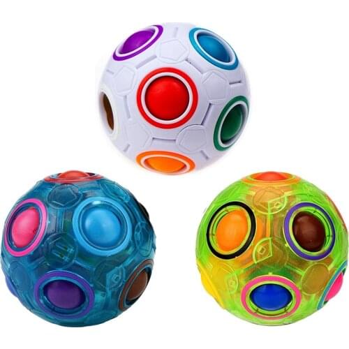 Luminous Magic Rainbow Ball Football Cube Fluorescence Hottest Decompression Finger Toy Children Adult Anti Stress Ball