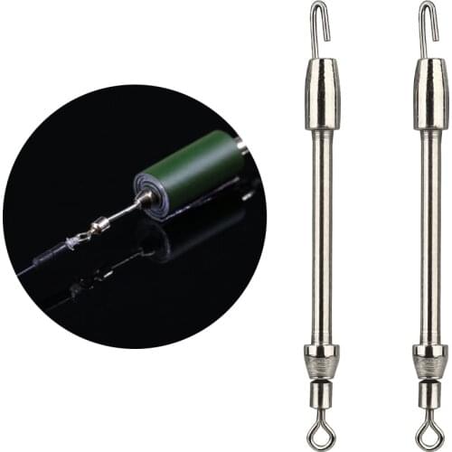 TIANNSII 10pcs Stainless Steel Sheath Tube Fishing Connector Fishing Line Quick Pin Fast Winding Swivel Fishing Accessories