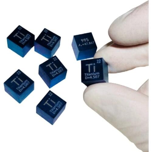Titanium Cube Blue Color High Purity Element Collection Science Experiment 10x10x10mm for Research and Development Chemistry