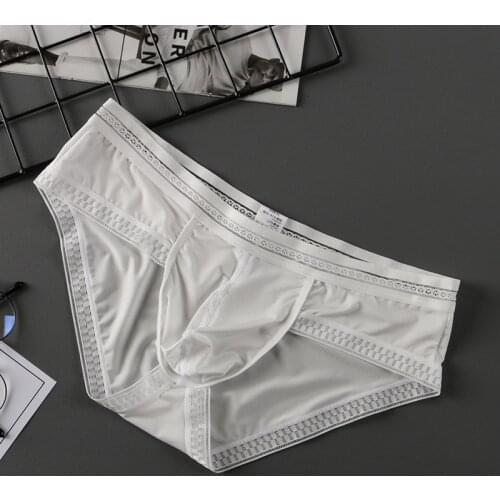 Summer New Mens Panties Ice Silk Sexy Low-waisted Men Briefs Thin Breathable Men Underwear