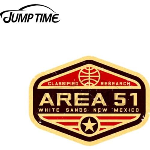 Jump Time 13 x 7.2cm For AREA51 Sign Car Stickers Vinyl Anime Graphics Scratch-proof Decoration Waterproof DIY 3D Trunk Decal
