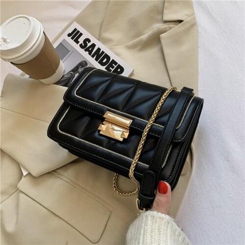 High Quality PU Leather Women Shoulder Crossbody Bags 2021 New Luxury Design Handbags Chain Ladies Messenger Bag Female Purses