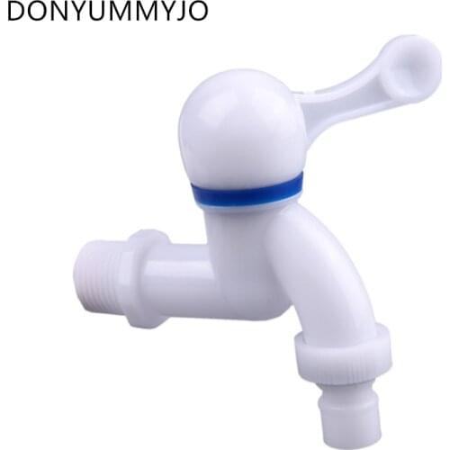 1pc Plastic Faucet PP Mini Tap Male Thread White Small Bibcock Easy Install Washing Machine Wholesale Garden