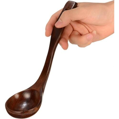 1pc S/M/L Long Handle Wooden Ladle Spoon Soup Ladle Stirring Spoon For Cooking Mixing Kitchen Utensil Anti Heat Durable