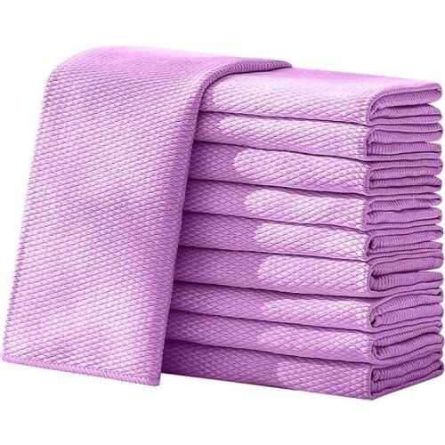 10 Pcs Fish Scale Microfiber Cleaning Cloths- Polishing Cleaning Wipes 40X50 Rag Super Water Absorbable Towels