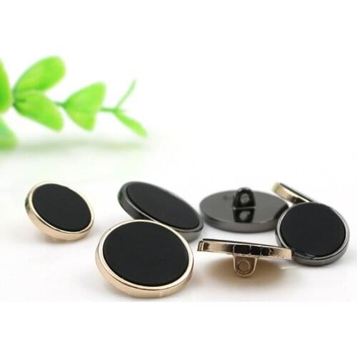 10pcs/lot Button clothing accessories wholesale black edge black metal coat button suit jeans button