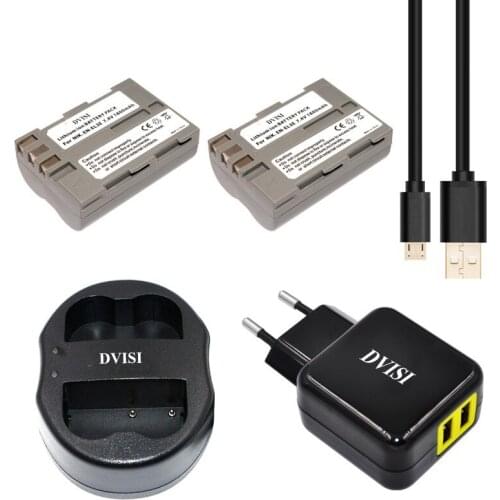 2pcs EN-EL3E EN EL3E ENEL3E Rechargeable Battery +USB Dual Charger for Nikon ENEL3E EN EL3E D30 D50 D70 D90 D70S D300 + Adapter