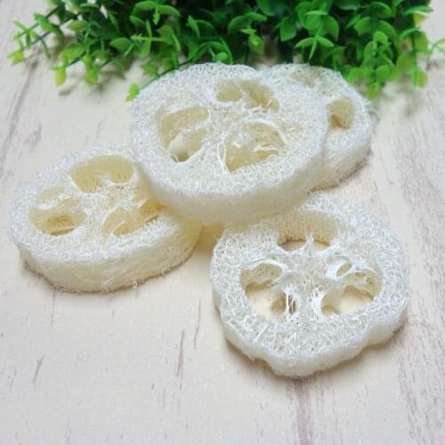 20pcs/lotNatural Loofah Luffa Loofa Slices handmade Loofah soap tools cleanner sponge facial soap holder