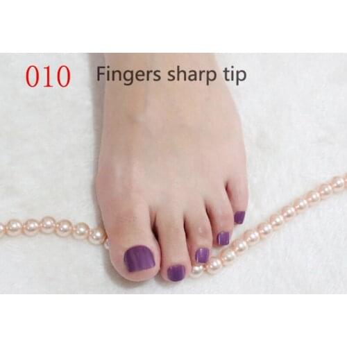 24PCS fashion design cute toes latest French style candy colorful fake toe short paragraph 24pcs Deep Purple #N010B