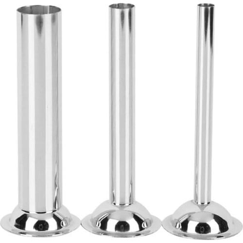 4Pcs Stainless Steel Sausage Stuffer Filling Tubes Funnels Nozzles Spare Parts Filler Tube, Base Diameter:58mm