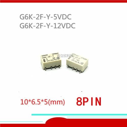 5pcs Relay G6k-2f-y-5vdc G6k-2f-y-12vdc 2 Open 2 Closed 1a 8 Pins