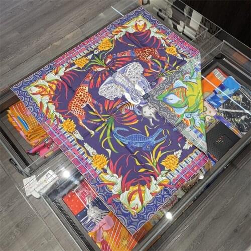 90CM Mulberry Silk Scarf Shawl Women 2021 Design Handkerchief For Hair Real Silk Neckerchief Gift Womens Bandana