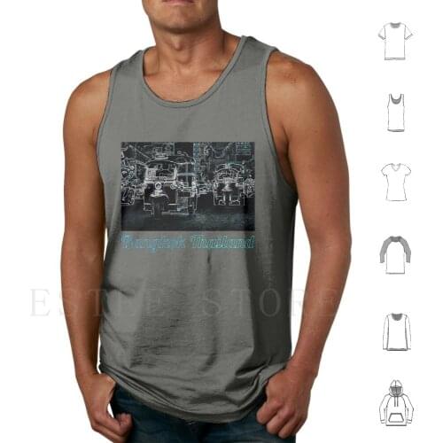 Bangkok Thailand Tuks At Night-Abstract Illustration Tank Tops Vest Sleeveless Bangkok Thailand Thai Taxi Text Rickshaw