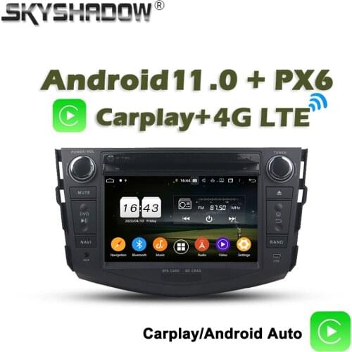 Wireless Carplay PX6 Car DVD Player Android 10 4G + 64G Bluetooth 5.0 Wifi RDS RADIO GPS For Toyota RAV4 2006 2007 -2010 - 2012