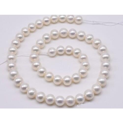 AA 7.5-8MM Genuine Freshwater Pearl Loose Beads,White Round Real Pearl ,Nice Pearl Beads On Sale,New Free Shipping