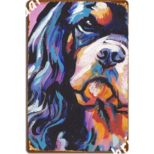 Cavalier King Charles Spaniel Dog Bright Colorful Metal Signs Cinema Garage Club Bar Retro Tin sign Posters