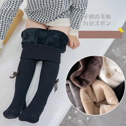 Kid Girl Tights Baby Stockings Autumn Baby Thicken Tights Winter Warm Child Pantyhose Cotton Pants Color Cute Girls trousers